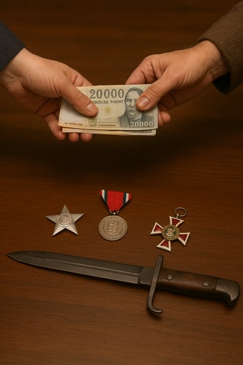 Készpénzes felvásárlás katonai relikviákért